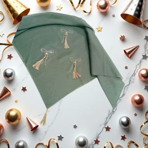 kerudung/jilbab/hijab segi empat Payet pita Tassel//segi empat Paris jadul tassel