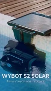 WYBOT S2 Solar Robotic Pool Cleaner with Solar-Powered Charging Dock Cordless Automatic Pool Vacuum for Any Pool Shapes 2 Year Warranty