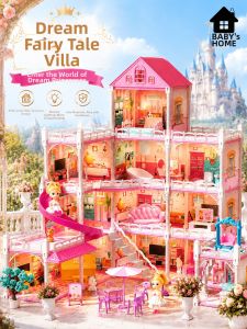 BABYSHOME | Birthday Gift Princess Castle Dollhouse for Girls 6 Years Old