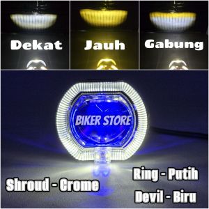 Projie Biled Cut Off Mini 2.5 INC D2 D3 Jauh Dekat 30watt Waterproof Plus Devil Ala Biled PNP Semua Motor