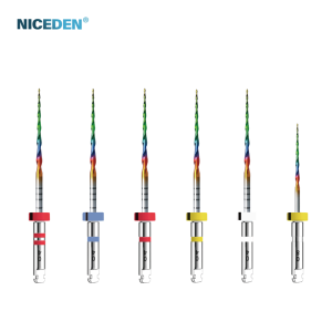 Niceden Rotary Rainbow Files Dental Tools 6 Pcs Box Heat Activated Attachment Endodontic Super File for Cleaning Root Canal File