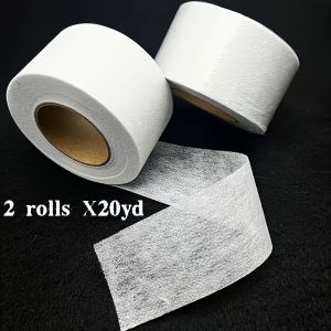 2 Rolls 40 Yards Medium Weight Interfacing Fusible Non-Woven Fabric Single Sided Iron On Adhesive For Sewing Crafts