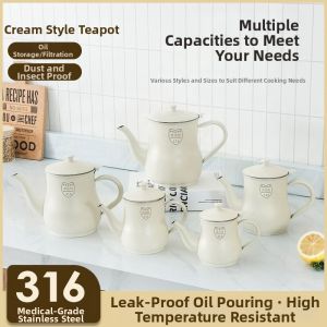 Leakproof Filter Stainless Steel Oil Can Large Capacity