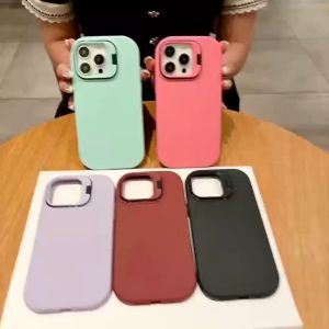 Soft Case Silikon Oval Macaron Stand Candy Color Casing Phone Holder Case Back Cover Kompatibel Untuk Vivo V40 5G V40 Lite 4G V40 Lite 5G V30e 5G V30 5G V30 Pro 5G V29 5G V29e 5G V27 5G V27 Pro V27e V25 5G V25e V25 Pro