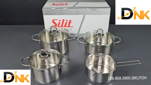 Bộ nồi Silit Diamant 4 món inox 18/10 kèm 3 nắp kính dùng bếp từ – 21.0926.2589