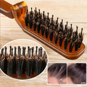 Dorisna Foldable Hair Comb Portable Boar Bristle Hair Brush Hair Brush Head Massager Travel Combs Hair Styling Accessories
