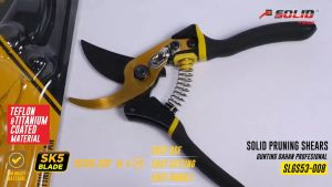 SOLID SLGS53-008 Gunting Dahan 8" TITANIUM TEFLON Heavy Duty Jerman Stenlis SK5 Pruning Shears