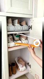 Adjustable Heights Shoe Stacker Anti Slip Shoes Storage Rack Durable Footwear Storage Stand For Space Saving Organizer