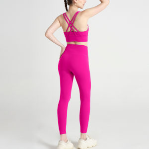 YOLO 2 Piece Yoga Clothes Womens Tracksuit Athletic Wear Pilates Fitness Suit Gym Workout Push Up Clothes Sports Bra Leggings Suit