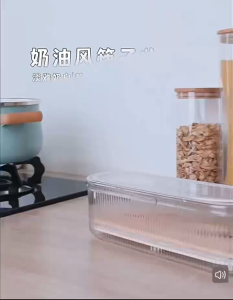 Transparent chopstick box with utensils for daily meals waterproof design kitchen countertop scene.