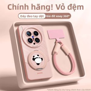 Ốp lưng GGUU cho Vivo X200 Ultra X200S bằng silicon hình gấu trúc từ tính có dây đeo