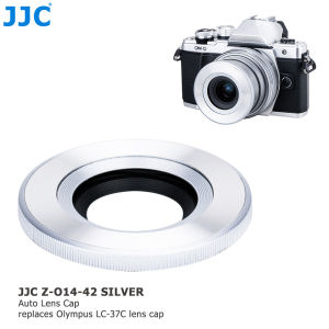 JJC | JJC Auto Lens Cap for Panasonic G Vario 12-32mm f/3.5-5.6 ASPH Olympus M.ZUIKO DIGITAL ED 14-42mm f/3.5-5.6 EZ Replaces LC-37C