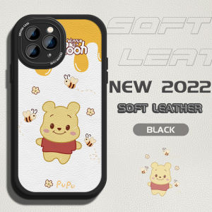Hontinga Casing Case For OPPO A18 A38 A98 5G A78 5G A58 4G A57 5G A16S Case Cute Cartoon Pooh leather Soft Silicone Phone Case Full Cover Camera Protection Cases Shockproof Back Cover Phone Casing Softcase For Girls