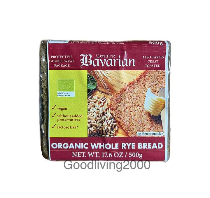 (Free shipping) Genuine Bavarian Organic Whole Grain Rye Bread 500 g ...