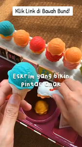 RakanKu Malaysia Pretend Play Ice Cream Counter Montessori Preschool Learning Educational Math Toys Stacking Game Toddler Kids Mainan Ais-Krim Kanak-Kanak