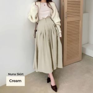 Zeseey Fashion/Nuna Skirt korean styl bahan catton combed premium/Rok wanita model kancing terbaru