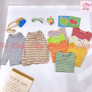 [Săn Sale] Áo Dài Tay Thun Lạnh Cho Bé Trai Bé Gái 8-18kg MINKY MOM Áo Tay Dài Kẻ Sọc Cho Bé Trai Gái ÁO DÀI SỌC Bé_Xinh_Shop