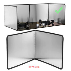 COOKING SHIELD001 - 30*30cm New Kitchen Home utensil Two Fold Cooking Shield Stainless Steel Anti Avoid Splashing Oil Guard While Cooking