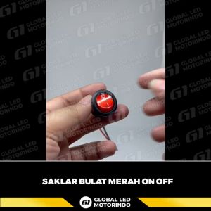 WERACE Saklar Switch Tombol On Off Bulat Mini Led Motor Mobil Lampu Universal Merah Termasuk Kabel