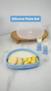 KURU SP20 Baby Silicone Suction Plate Set | Piring Makan Bayi