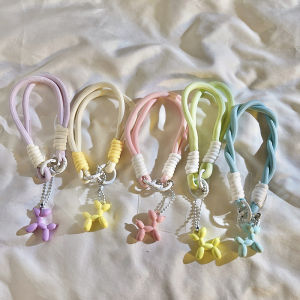 สร้อยข้อมือผ้าไนลอนสุนัขบอลลูนน่ารัก DIY สร้อยข้อมือผ้าไนลอนสำหรับโทรศัพท์มือถือ กระเป๋า หัวเข็มขัด ตกแต่งรถยนต์ สายรัดข้อมือแบบพกพา