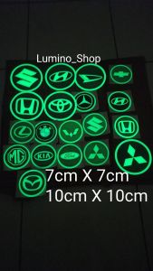 Stiker Emblem LOGO Timbul Luminous Glow in The Dark Neon Green
