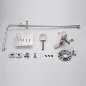 Sen cây tắm vuông đồng mạ crom inox đen sơn tĩnh điện inox mờ 304 Mission