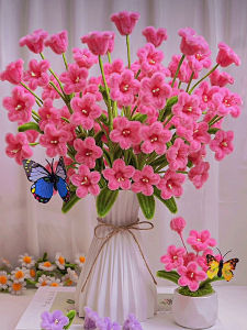 Romantic Creative DIY Twisted Stick Bellflower Bouquet Material Kit Eternal Flower Handmade Craft Home Decor Simulated Flowers