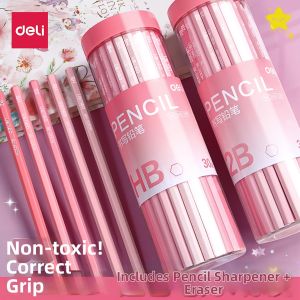 deli | Non-Toxic Primary School Student Use Exam Writing Pencil 50 Pieces