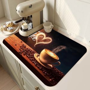 VIKAMA Ultra-Absorbent Coffee Machine Mat Suitable for Espresso Machines and Kitchen Countertop Protection foot