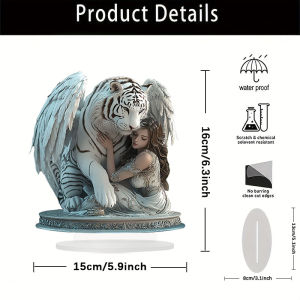 2D Elegant Tiger Acrylic Decorative Item Colorful Flat Print Home Gift Photography Props Childrens Courage Reward Decorate