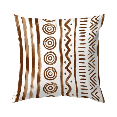 1 Pcs Brown Bohemian Geometric Pattern Single-sided Printed Cushion Coversuitable For Living Roombedroomcar Decoration