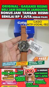 CASIO ORIGINAL - CASIO MTP-V004L-1B2 - Men - Coklat - Leather Band - NEW - Jam dunia JD19ST # Jam Tangan Pria Cowok Anti Air Digital Analog + CASIO MTP V004L 1B MTP-V004L V 004 L MTPV004 MTP-V004 MTPV004L MTP-004 MTP-V004L-1B V004 $ WR0 STK SD7