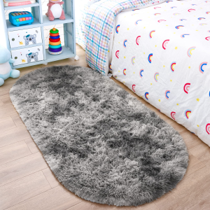 Thảm Trải Sàn Hình Elip VIKAMA Mềm Mại Chống Trượt Bằng Polyester Mềm Mại Dùng Trong Nhà Cho Phòng Ngủ Ký Túc Xá Nhà Trẻ - Trang Trí Thảm Trải Sàn Nhà Ở