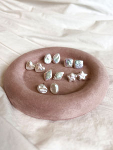 Natural Baroque Pearl Star S925 Sterling Silver Heart Shaped Tear Drop Earrings for Sweet French Girl Fashion Jewelry