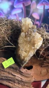 Hoa đó Thạch Anh màu vàng Citrine tự nhiên thiên nhiên hai mặt lấp lánh mã 257