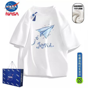 NASA Collaborative Loose Fit Short Sleeve T-Shirt Mens Summer Japanese Style Trendy Brand Teenage Large Size Half Sleeve