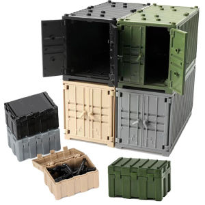 Decool Military Scene Container Weapon Storage Box Building Blocks Figure Army Soldier MOC WW2 Bricks Toys For Children Boy Gift