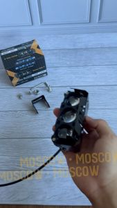 LAMPU TEMBAK LASER SQL 3 MATA  MERK MOSCOW TAHAN AIR / WATERPROOF 18W PER LAMPU BAHAN BODY BESI PEMAKAIAN MOTOR MOBIL TRUCK CONTAINER FUSO DLL MERK MOSCOW