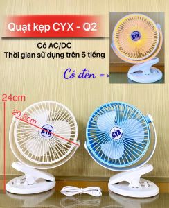 Quạt Kẹp và Để Bàn Sạc Tích Điện Cổng USB Tiện Lợi CYX Q2