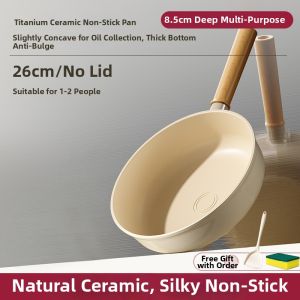 MENGCHUANG | Titanium Ceramic Non-stick Skillet Pan for Home Cooking Induction Compatible