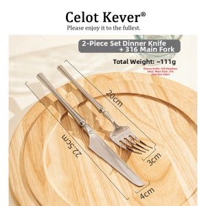 Luxury Minimalist Stainless Steel Flatware Set 4pcs