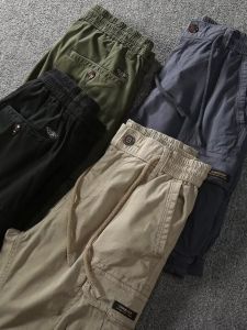 Wu Wen Le Washed Workwear Shorts Pure Cotton 5 Inch Mens Casual Shorts Youth Fashion Summer Quick Dry Straight Leg Trousers