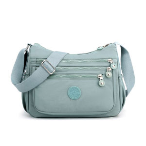 Leacat Nylon multi-layer shoulder bag lightweight and simple casual crossbody bag large capacity mothers collection shoulder bag