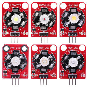 COD3W LED Module White/Red/Yellow/Blue/Green/Purple High Power LED Drive Lamp Module with PCB Chassis for Arduino
