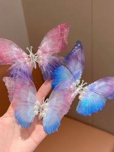 กิ๊บติดผมลายผีเสื้อเคลื่อนไหว ของตกแต่งผมสำหรับเด็กผู้หญิง สไตล์นางฟ้า วัสดุอื่นๆ ไม่มีการฝังเพชร เครื่องประดับแฟชั่น