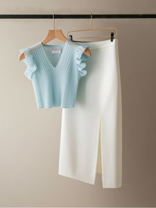Elegant Simple Summer Outfit Set Womens Top Skirt Two-Piece Set Fragrance Style Age-Defying Fashionable New Arrival 2025