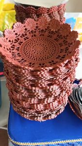 6pcs Piring Rotan Plastik Piring Plastik Rotan Piring Anyam Plastik Piring Rotan Serbaguna