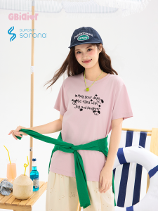 Gbiaior | Lovely Printed Pink Short Sleeve Summer Cool T-shirt