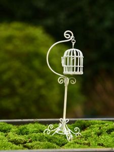Miniature Garden Ornament European Style Vertical Bird Cage Plant Flower Potteries Decorative Microscopic Landscape Supplies